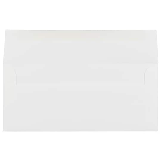 JAM Paper 4.12" x 9.5" Bright White Wove Strathmore Business Envelopes, 50ct.
